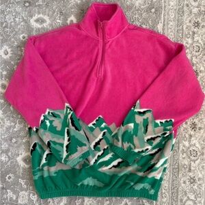 Ardene Mountain Print Quarter Zip Sweater